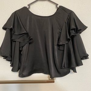NWT!! Cropped Ruffle Blouse!